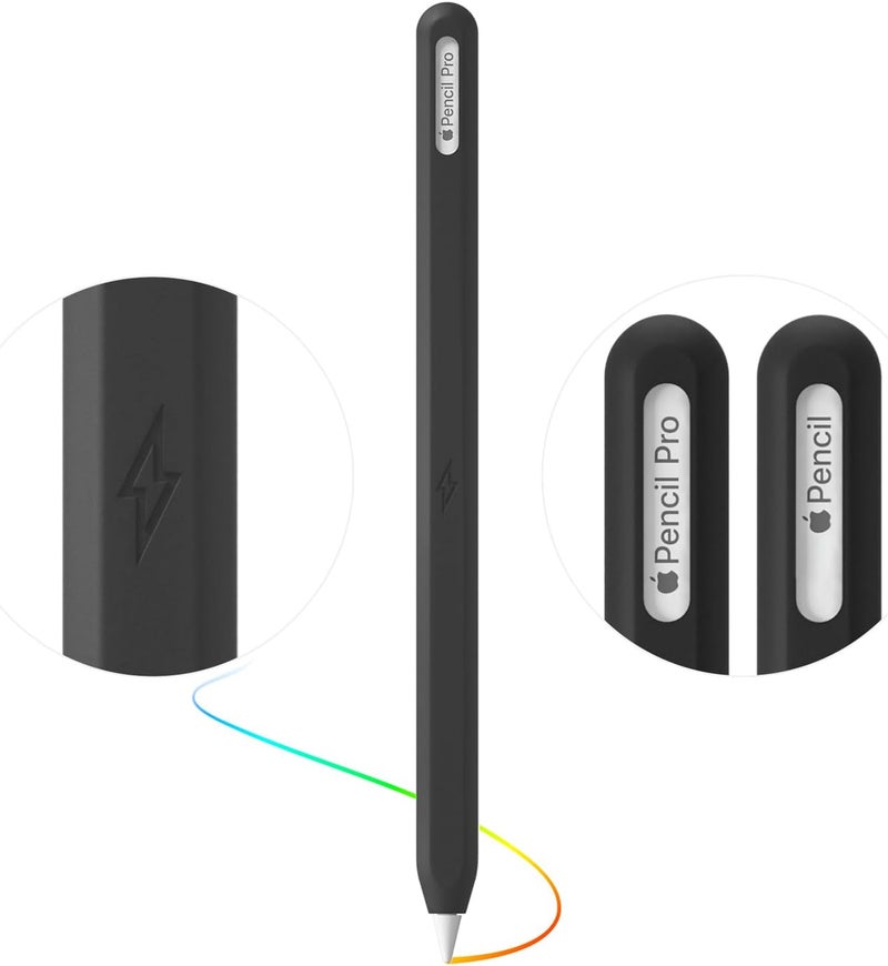 AKSHFETH Ultra Thin Protective Pencil Cover for Apple Pencil Pro &Apple Pencil 2nd Gen Silicone Case Sleeve Compatible with Apple Pencil Pro (Black) - Image 1
